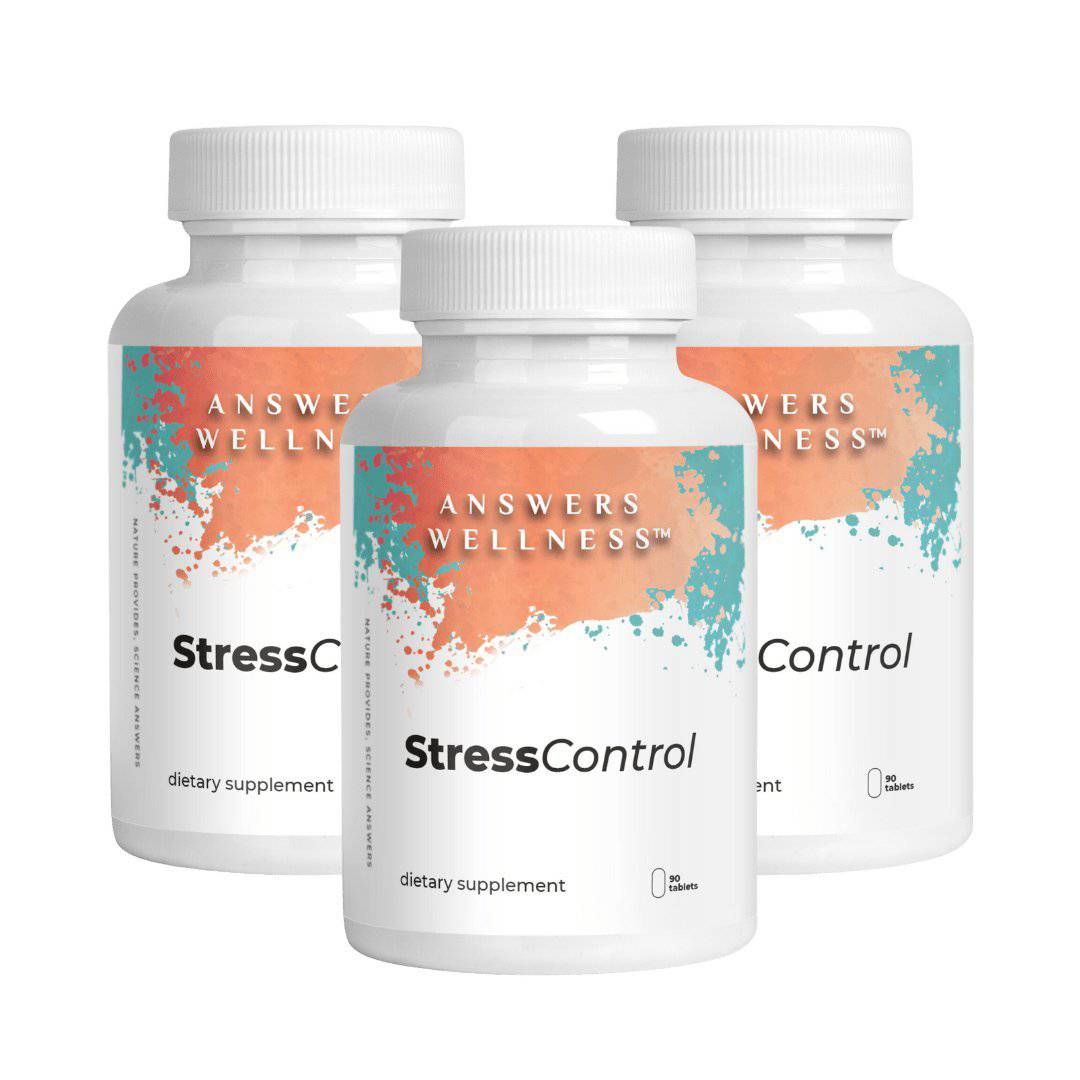 StressControl by Answers Wellness: Natural stress relief supplement, lower cortisol to reduce stress. Certified GMP and COA.